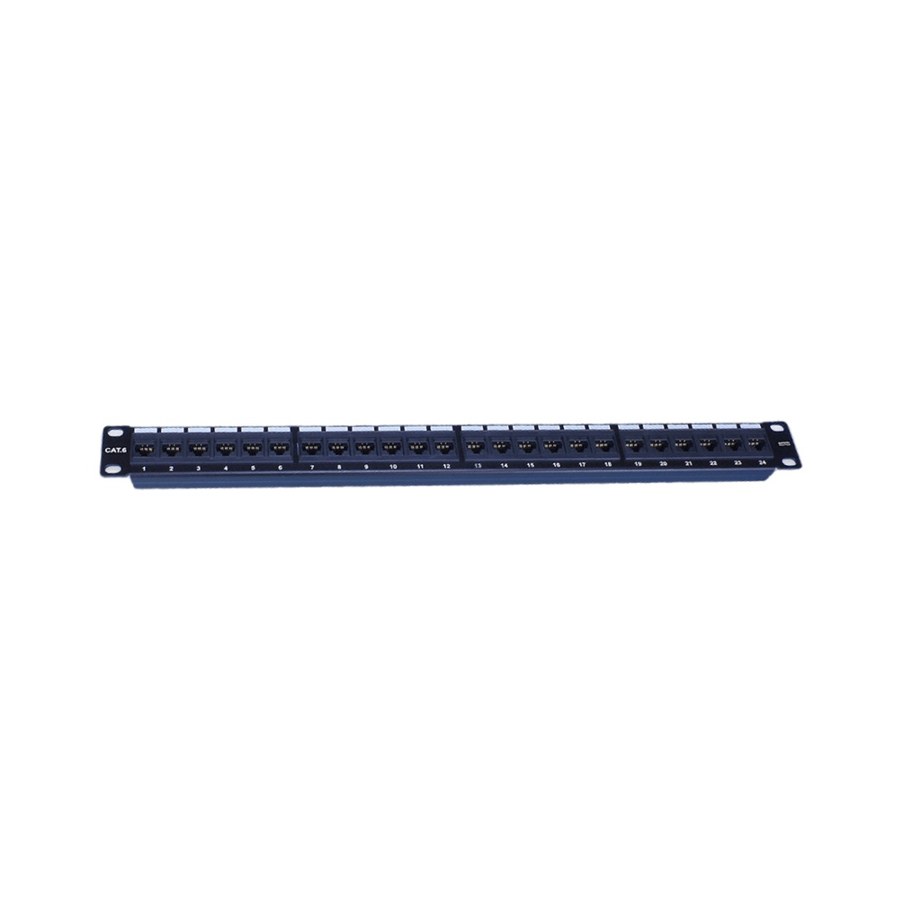 REPOTEC Cat.6 Unshielded Patch Panel, 24-P Dual IDC, T568A/B Wired