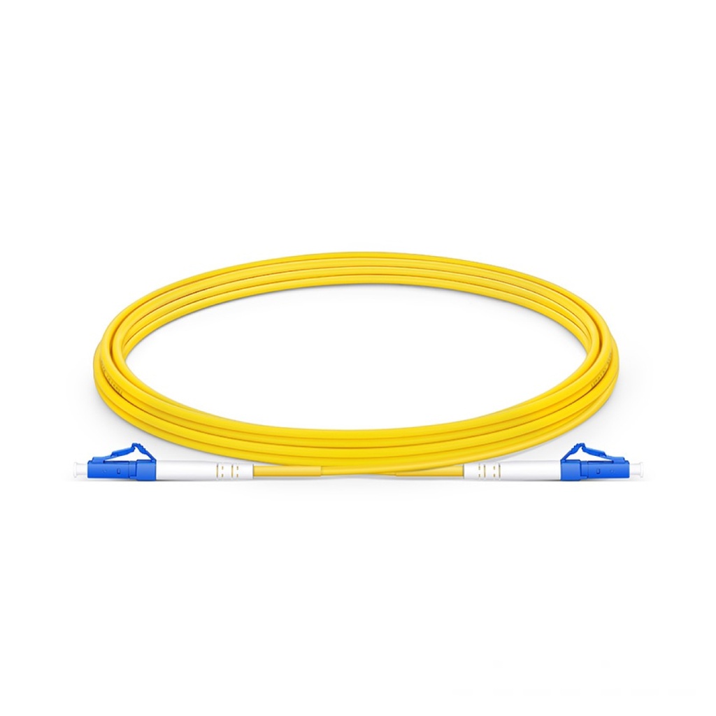 3m (10ft) LC UPC to LC UPC Simplex OS2 Single Mode PVC (OFNR) 2.0mm Fiber Optic Patch Cable