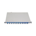 1u 19” MEK. SÜRGÜLÜ PATCHPANEL SC UPC DUBLEX 12XADAPTÖR 24XPIGTAIL RAL7035