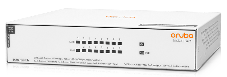 HPE Networking Instant On 1430 Series 8G Class 4 PoE 64W Switch (R8R46A)